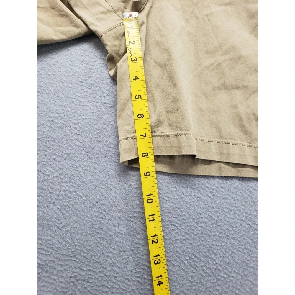 Croft & Barrow Men Short 34 Beige Chino Flat Front Stretch Slash Pockets Classic